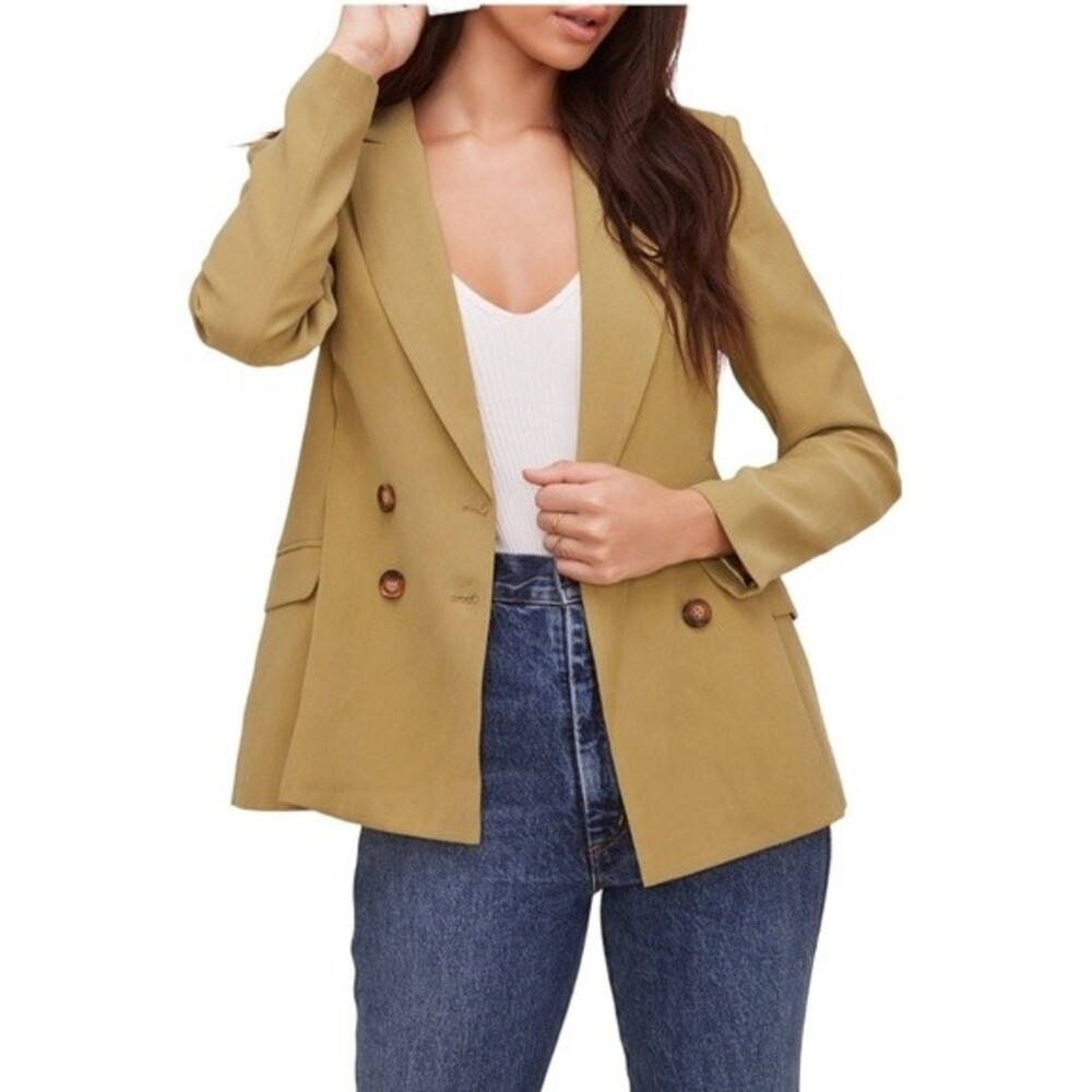 NWOT ASTR The Label | Fitted Pleat Blazer Vintage Gold‎ S